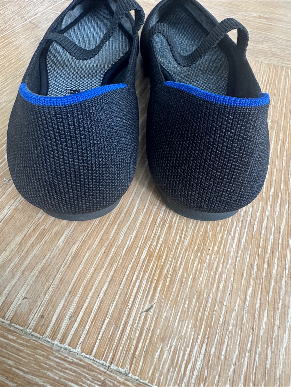Rothy's Black Pointed Knit Mary Jane Flats with Elastic Strap - Picture 4 of 9